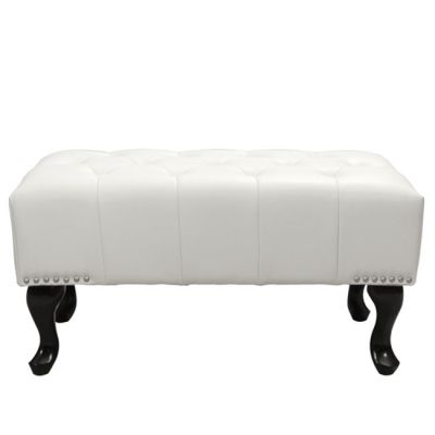 Tambour Табуретка за крака T.chesterfield Emma - PU бял мат 
