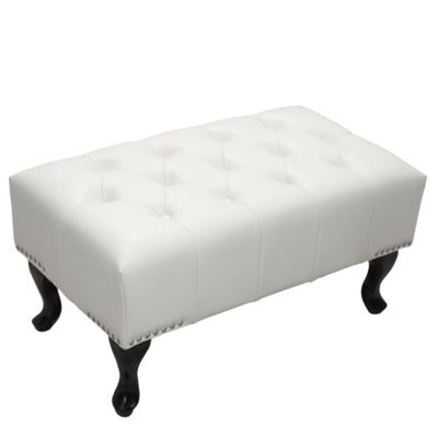 Tambour Табуретка за крака T.chesterfield Emma - PU бял мат 