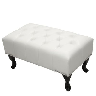 Tambour Табуретка за крака T.chesterfield Emma - PU бял мат 