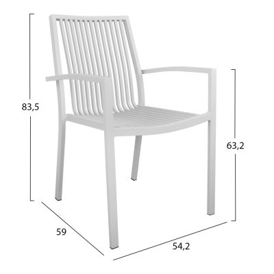 Алуминиев стол BRONCA - White 54,2x59x83,5 cm