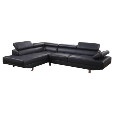 LEFT CORNER-SOFA GORO -BLACK PU 270x200x87Η cm