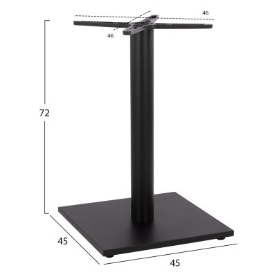Основа металик Черен мат 45x45x72 с регулатор 