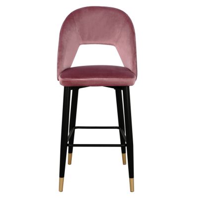 Bar Stool Harper HM8526.02 Velvet Rotten Apple with metallic Frame 50Χ51Χ111cm