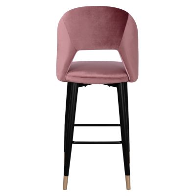 Bar Stool Harper HM8526.02 Velvet Rotten Apple with metallic Frame 50Χ51Χ111cm