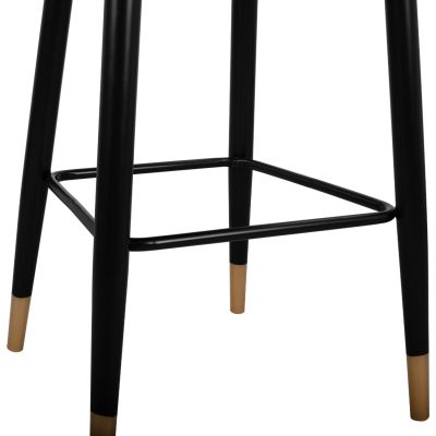Bar Stool SERENITY HM8519.01 from velvet grey with metallic frame 51x57x110cm