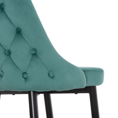 Bar Stool SERENITY HM8519.03 Velvet Cypress Green Color and metallic frame 51x57x110cm