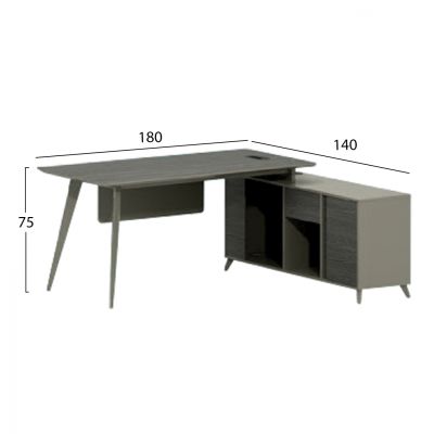 Професионална серия Office Lux 180x140x75 Реверсивен ъглов мока и пепел 