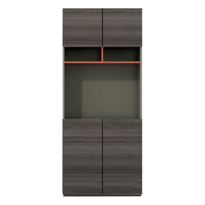 Професионална офис библиотека Lux Series -цвят мока и пепел 80x40x190 