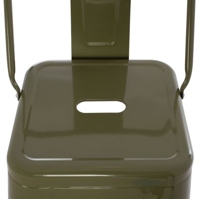 BAR STOOL WITH BACKREST MELITA HM8643.03 METAL IN DARK OLIVE GREEN 43Χ43Χ100Hcm.
