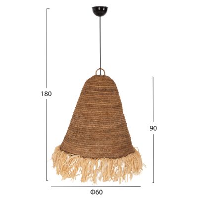 CEILING PENDANT LAMP HM7818 DRIED BANANA TREE FIBERS IN NATURAL COLOR Φ60x90-180Hcm.