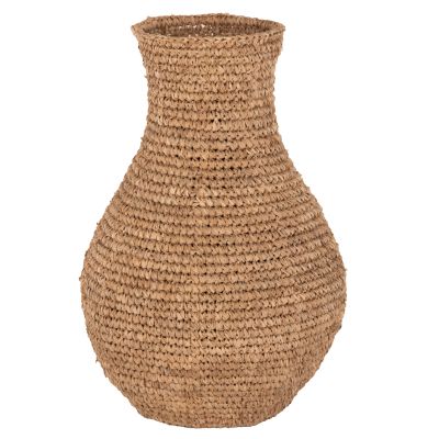 DECORATIVE FLOOR VASE HM7866 PALM FIBER MAT IN NATURAL COLOR Φ34x50Hcm.