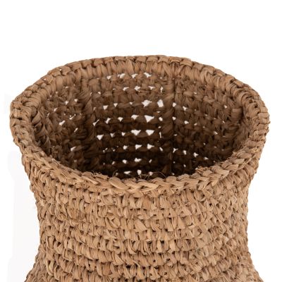 DECORATIVE FLOOR VASE HM7866 PALM FIBER MAT IN NATURAL COLOR Φ34x50Hcm.