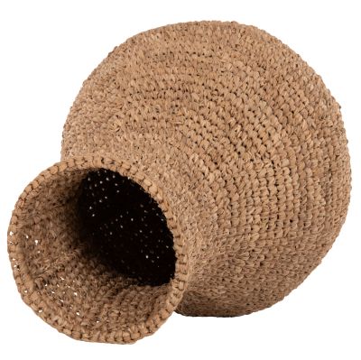 DECORATIVE FLOOR VASE HM7866 PALM FIBER MAT IN NATURAL COLOR Φ34x50Hcm.