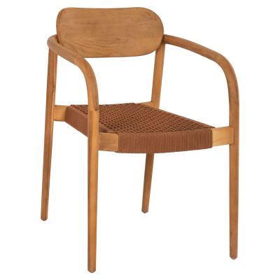 ARMCHAIR OSLO HM9636.01 TEAK WOOD IN NATURAL & ROPE--B'RATED 55x54x80Hcm.