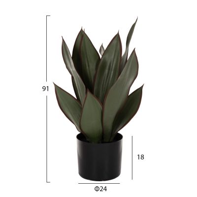 DECORATIVE SYNTHETIC PLANT IN POT HM7996 BROADLEAF SANSEVIERIA Φ14x12-51Υεκ.