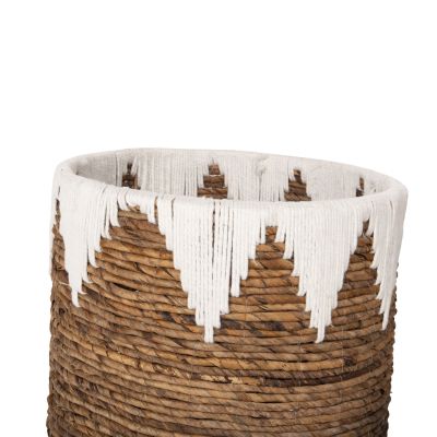 ROUND BASKETS WITHOUT LID 3PCS HM4307 RUSH IN NATURAL-WHITE Φ42x56Hcm.