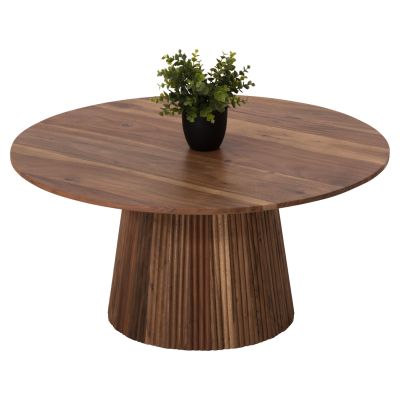 COFFEE TABLE ROUND GROOT HM9697 SOLID ACACIA WOOD IN NATURAL COLOR Φ80x40Hcm.