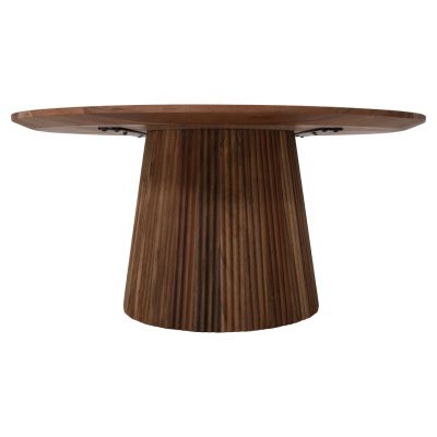 COFFEE TABLE ROUND GROOT HM9697 SOLID ACACIA WOOD IN NATURAL COLOR Φ80x40Hcm.