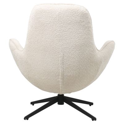 ARMCHAIR SWIVEL BRYNN HM9594.06 ECRU BOUCLE FABRIC-BLACK METAL BASE 88x76x88Hcm.
