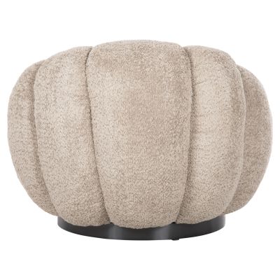 ARMCHAIR SWIVEL GRYMM HM9601.08 BROWNISH BEIGE BOUCLE-BLACK METAL BASE 95x92x68Hcm.