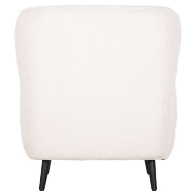 ARMCHAIR KRYLY HM9593.06 ECRU BOUCLE FABRIC-BLACK WOODEN LEGS 83x87x89Hcm.