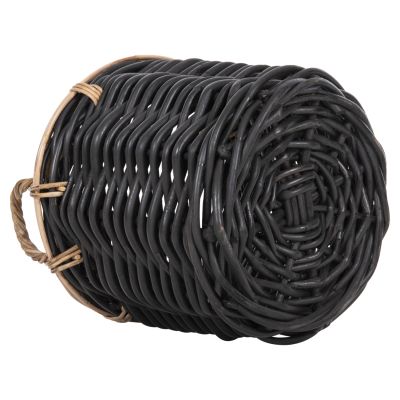 FLOOR BASKETS 2PCS POTTS HM4379 CL RATTAN IN BLACK&NATURAL Φ61+Φ45cm.