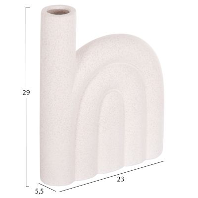 CERAMIC TABLE DECOR ARCON HM4639.01 OFF WHITE WITH CRYSTALLIZATION 23.5x5.5x29.5Hcm.