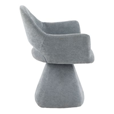 SWIVEL DINING CHAIR SIMA HM18360.01 LINEN FABRIC IN GREY 64x61x84.5Hcm