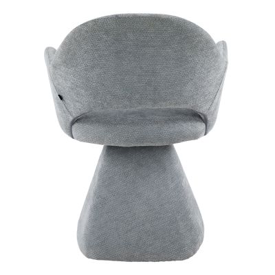 SWIVEL DINING CHAIR SIMA HM18360.01 LINEN FABRIC IN GREY 64x61x84.5Hcm