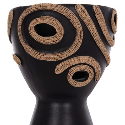 TABLE DECORATIVE VASE DEAN HM4678.01 TERRACOTA IN BLACK-Φ25x28Hcm.