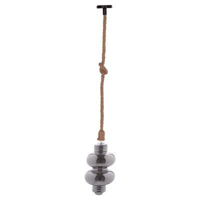 CEILING PENDANT LAMP WITH LIGHT BULB HM11929.02--ROPE 1M LONG AND 2cm THICK-E27 SOCKET