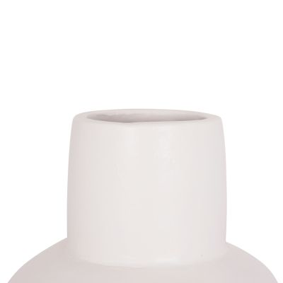 TABLE DECORATIVE VASE LEMA HM4664.02S TERRACOTA IN WHITE--Φ22x22Hcm.