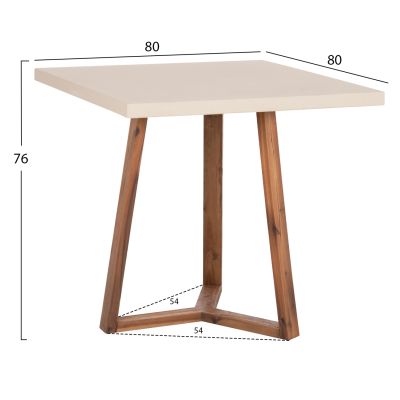  ТРАПЕЗАРНА МАСА PRIVO-БЕЖОВ/АКАЦИЕВО ДЪРВО 80x80x75Всм.