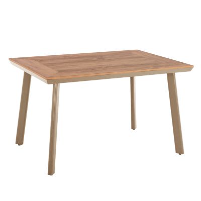 ALUMINUM DINING TABLE TABER HM5562.04 CAPPUCCINO WITH POLYWOOD TOP 120x80x75Hcm.