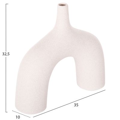 CERAMIC TABLE DECOR SERIES ISIL HM4601.01 OFF WHITE WITH CRYSTALLISATION 35x10x32.5Hcm.