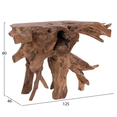 CONSOLE GRIMAL HM18298 TEAK WOOD (ROOT)--NATURAL COLOR 125x46x80Hcm.