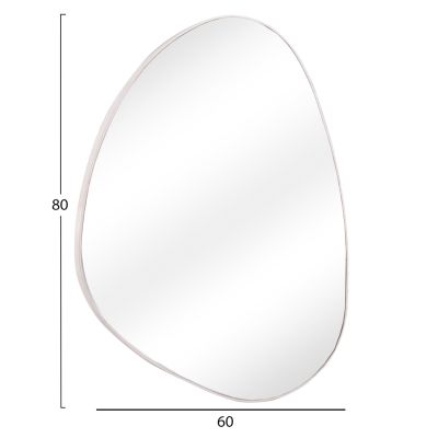 WALL MIRROR IRREGU HM4487.12 MDF FRAME IN WHITE COLORING 60x80Hcm.