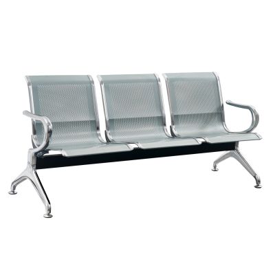 BENCH 3-SEATER AIRPORT-TYPE AVIATOR HM18399 METALLIC IN SILVER/GREY COLOR 172x55x76Hcm.