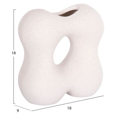 CERAMIC TABLE DECOR SEBOR HM4594.01 OFF WHITE WITH CRYSTALLIZATION 18x9x18Hcm.