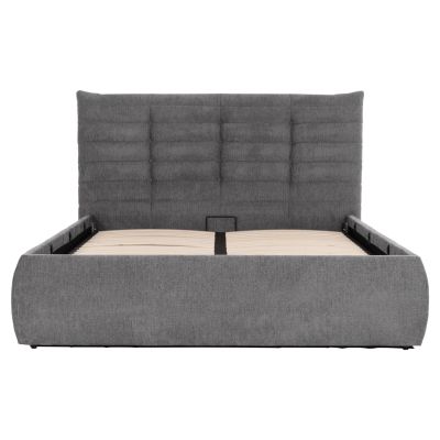 DOUBLE BED SANDRA HM732.01 GREY FABRIC & STORAGE SPACE--FOR MATTRESS 160x200cm.