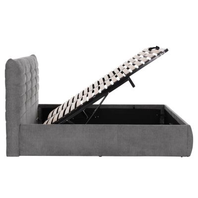 DOUBLE BED SANDRA HM732.01 GREY FABRIC & STORAGE SPACE--FOR MATTRESS 160x200cm.