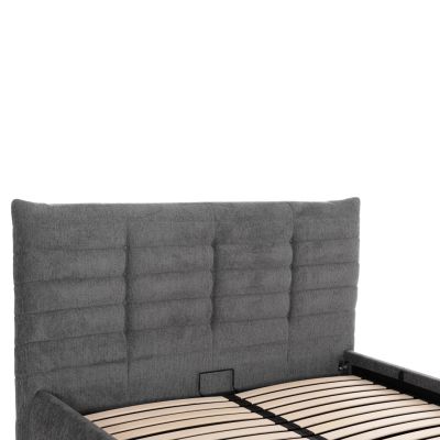 DOUBLE BED SANDRA HM732.01 GREY FABRIC & STORAGE SPACE--FOR MATTRESS 160x200cm.