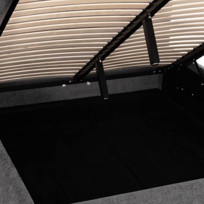 DOUBLE BED SANDRA HM732.01 GREY FABRIC & STORAGE SPACE--FOR MATTRESS 160x200cm.