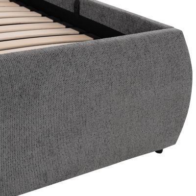 DOUBLE BED SANDRA HM732.01 GREY FABRIC & STORAGE SPACE--FOR MATTRESS 160x200cm.