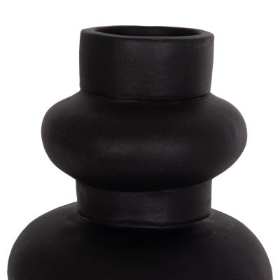 TABLE DECORATIVE VASE LEMA HM4664.01M TERRACOTA IN BLACK--Φ22x29Hcm.