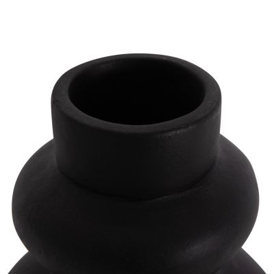 TABLE DECORATIVE VASE LEMA HM4664.01M TERRACOTA IN BLACK--Φ22x29Hcm.