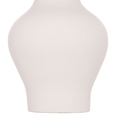 DECORATIVE FLOOR VASE NEBULA HM4660.02S FIBER CEMENT IN WHITE--TEAK WOOD Φ45x115Hcm.