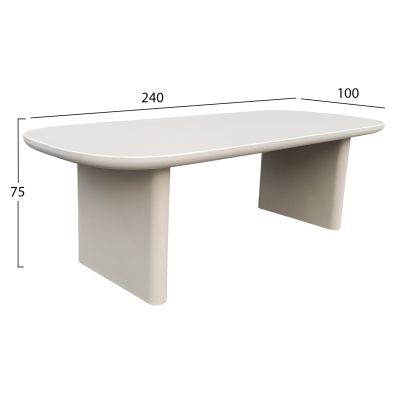 DINING TABLE AZAMI HM6600.02 BEIGE FIBER CEMENT 240x100x75Hcm