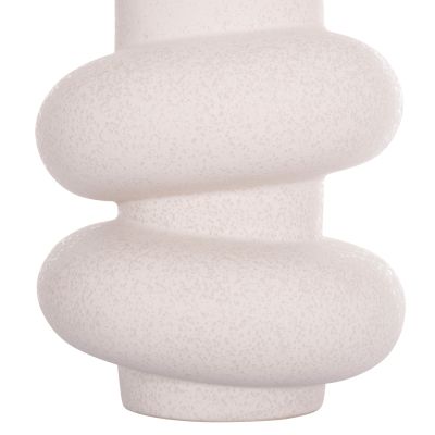CERAMIC TABLE DECOR ROOK HM4627.01 OFF WHITE WITH CRYSTALLISATION Φ16x25,5Hcm.