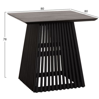 КВАДРАТНА ТРАПЕЗАРНА МАСА FRANTZ В ЧЕРНО 80x80x78Всм.